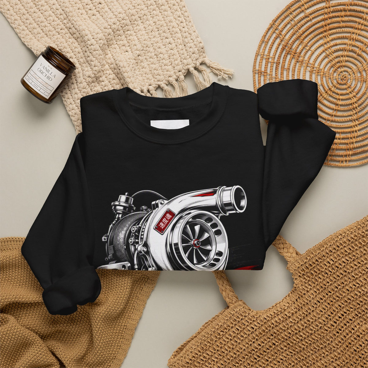 Turbocharger Graphic Crewneck Sweatshirt — Car Enthusiast Fleece | MPM Tuning Design