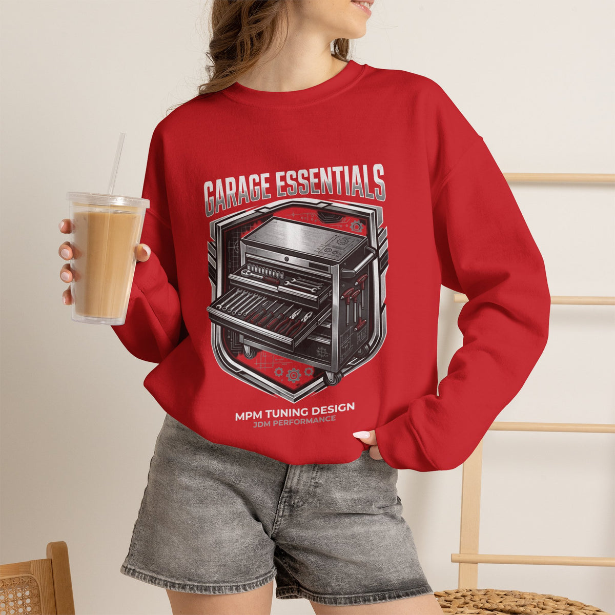 Garage Essentials Toolbox Crewneck Sweatshirt | MPM Tuning Design