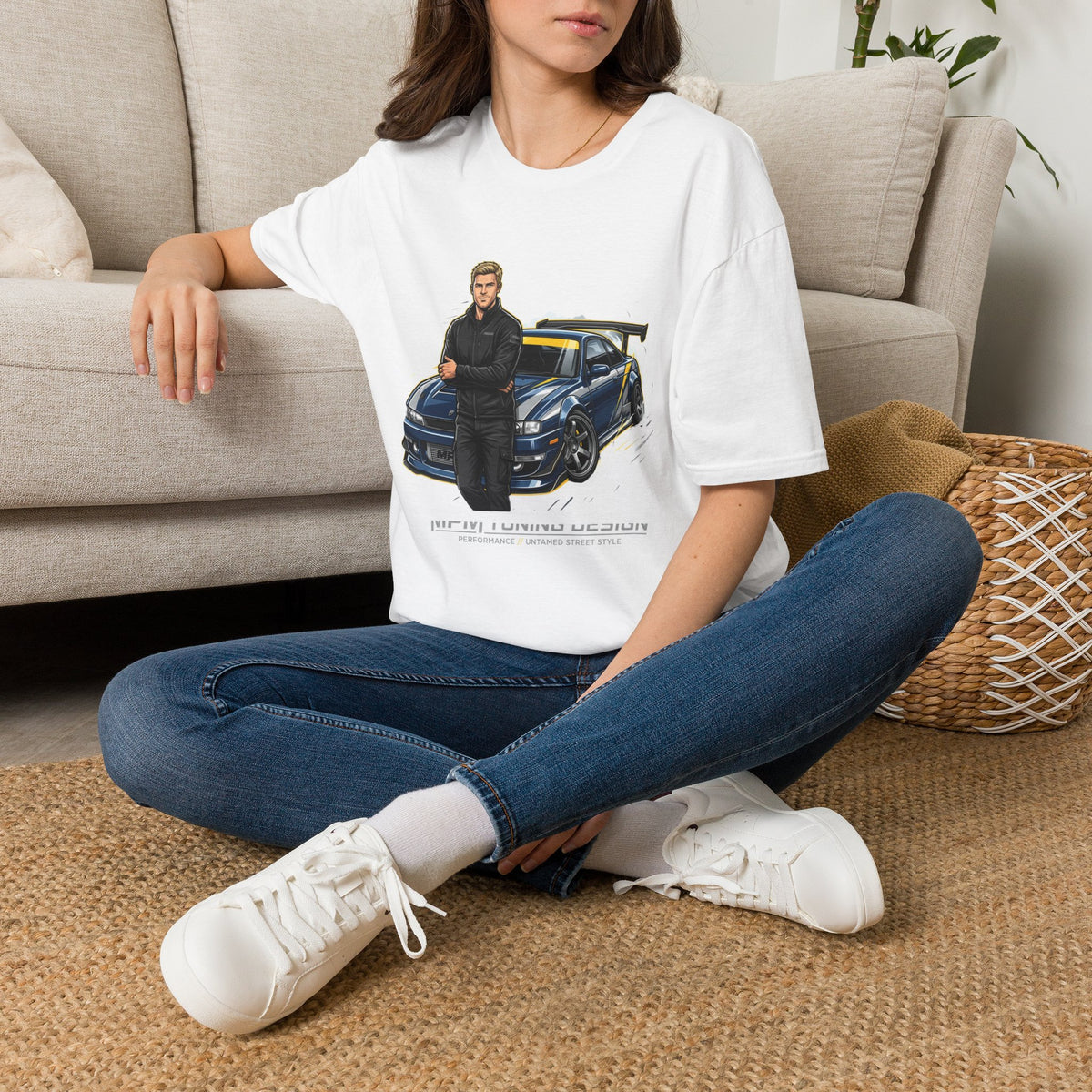 Racing Legend T-Shirt — Illustrated Driver with Performance Sports Car | MPM Tuning Design