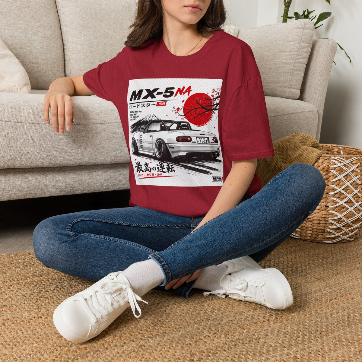 Mazda MX-5 NA Retro Racing T-Shirt — Japanese Sun Track Day Tee | MPM Tuning Design