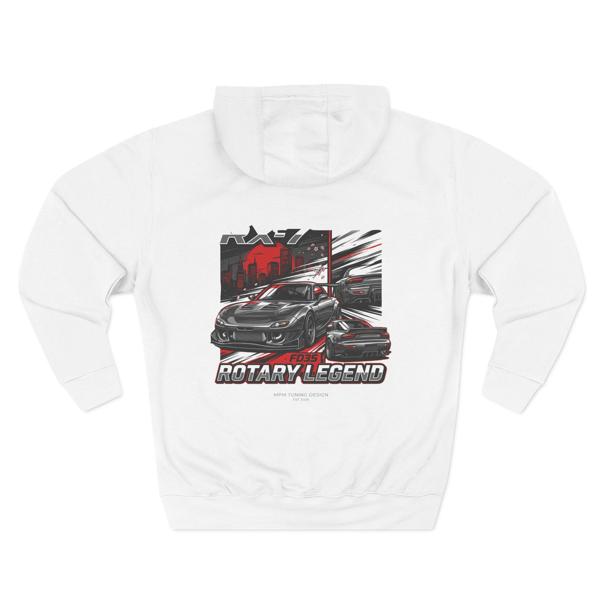 Rotary Legend Graphic Hoodie — JDM Wankel Engine Car Fleece | MPM Tuning Design