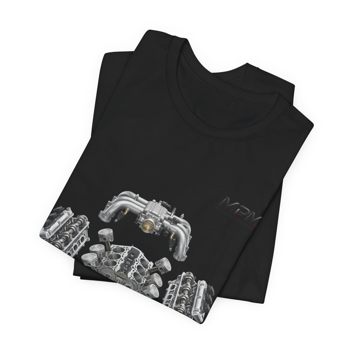 V8 Engine Blueprint Tee — Mechanical Diagram T-Shirt | MPM Tuning Design