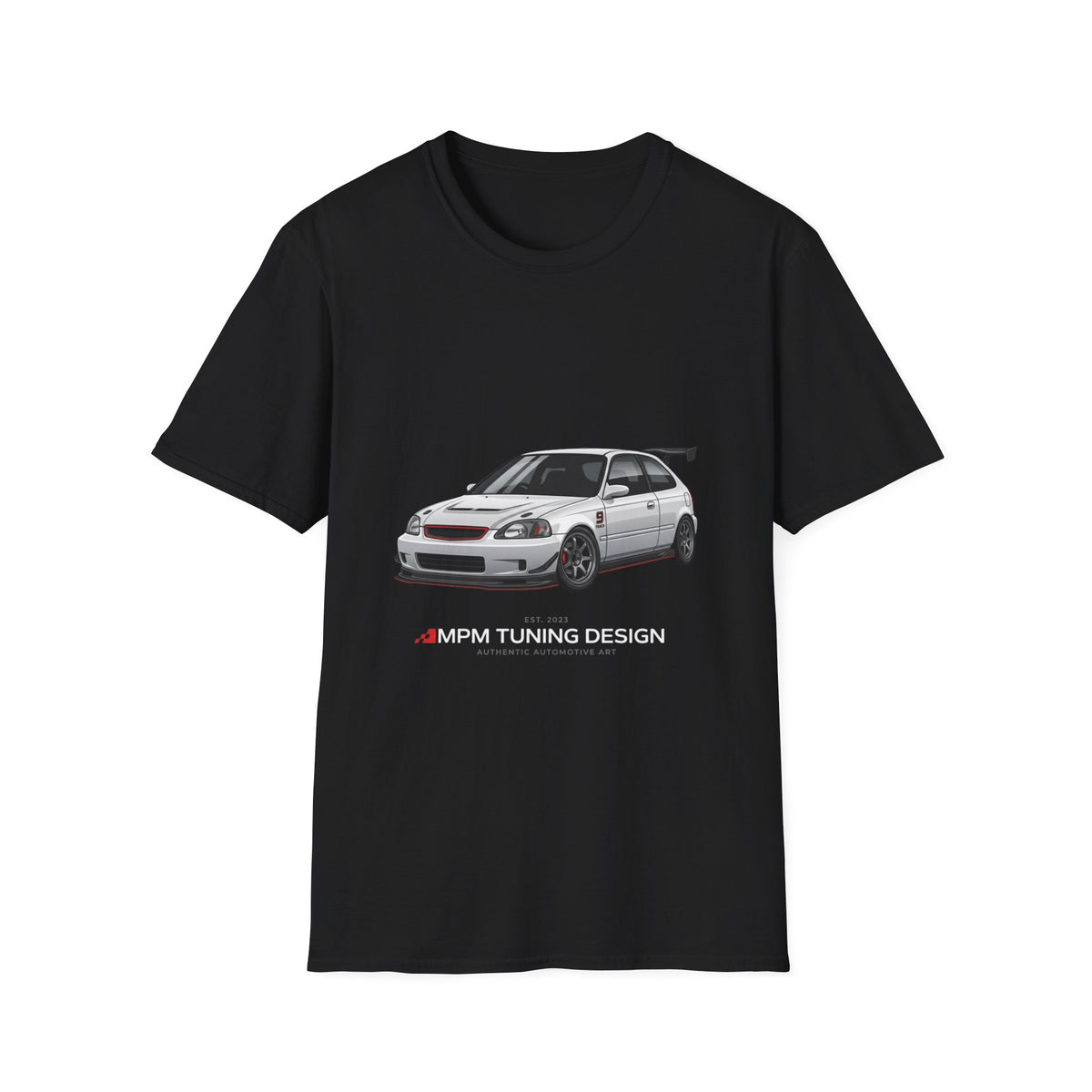Honda Civic EK Hatchback T-Shirt — JDM Race Car Graphic Tee | MPM Tuning Design