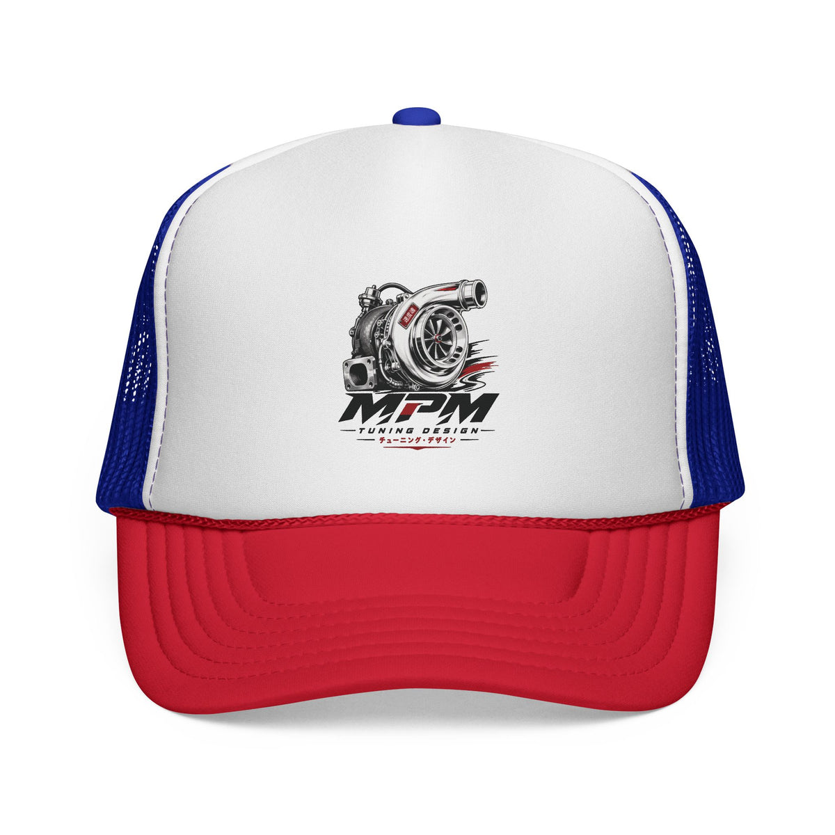 Turbocharger Graphic Trucker Cap — Racing Engine Motorhead Hat | MPM Tuning Design