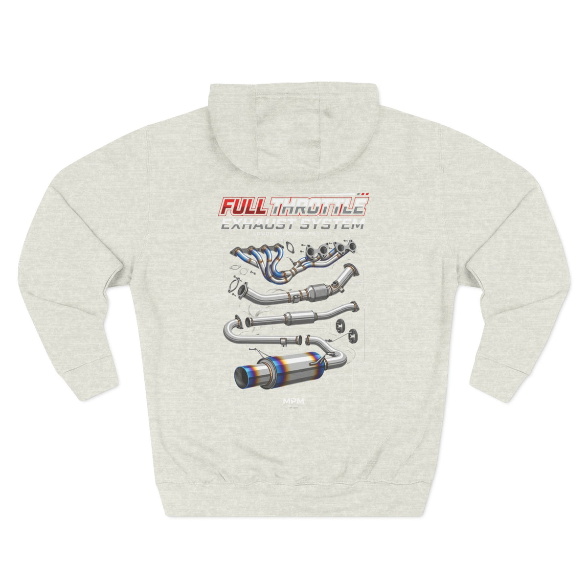 Exhaust System Diagram Hoodie — Full Titanium Car Parts Fleece | MPM Tuning Design