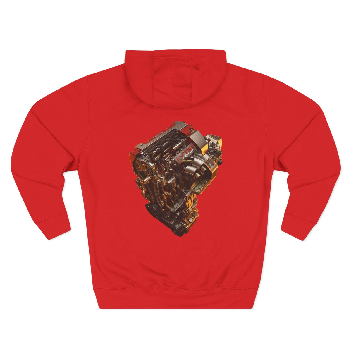Engine Heart Hoodie — JDM Automotive Streetwear White Fleece | MPM Tuning Design