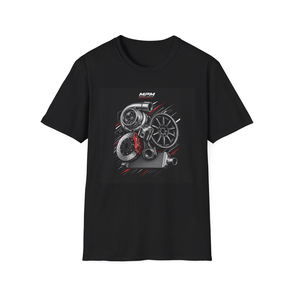 Turbocharger Engine T-Shirt — Motorsport Turbo Graphic Tee | MPM Tuning Design