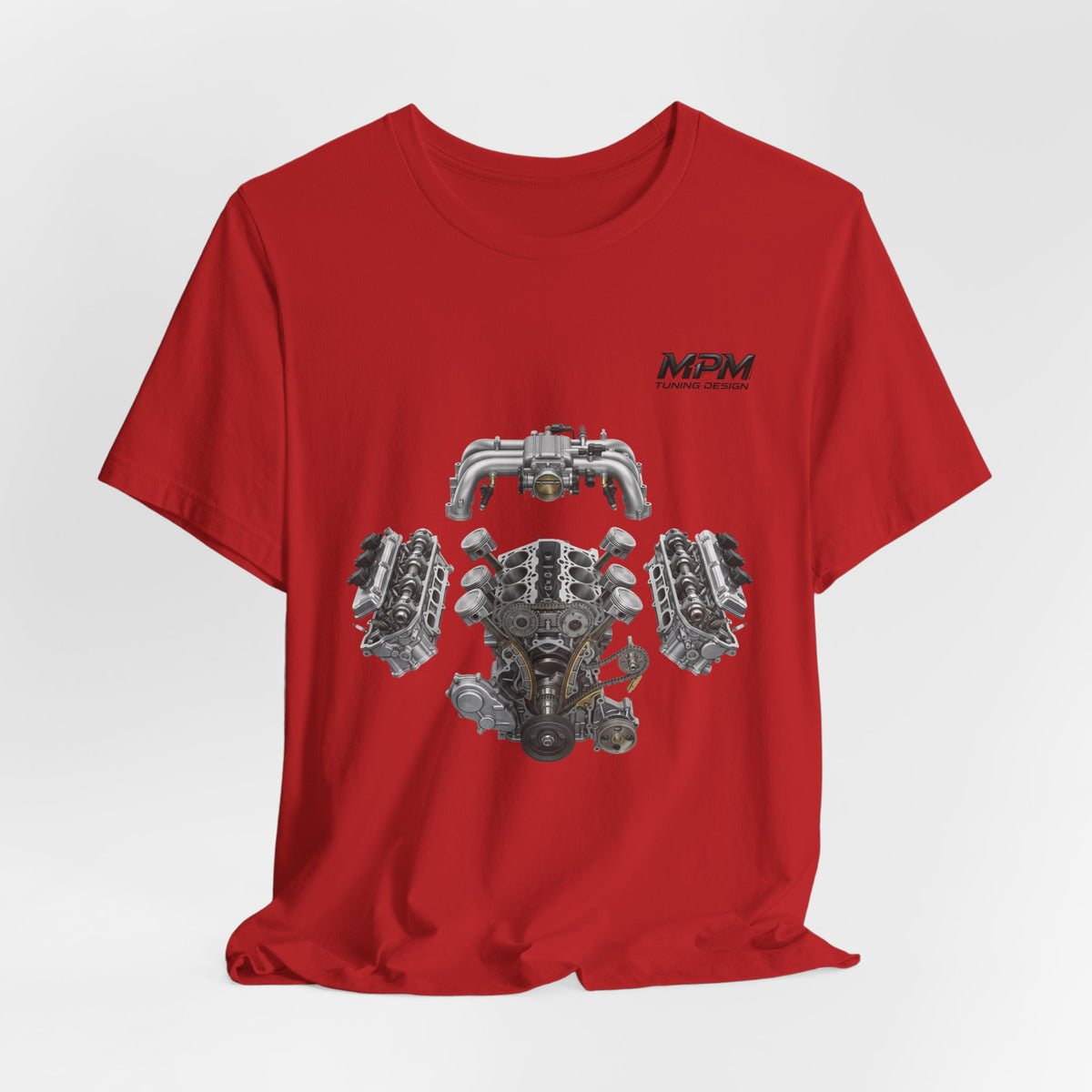 V8 Engine Blueprint Tee — Mechanical Diagram T-Shirt | MPM Tuning Design