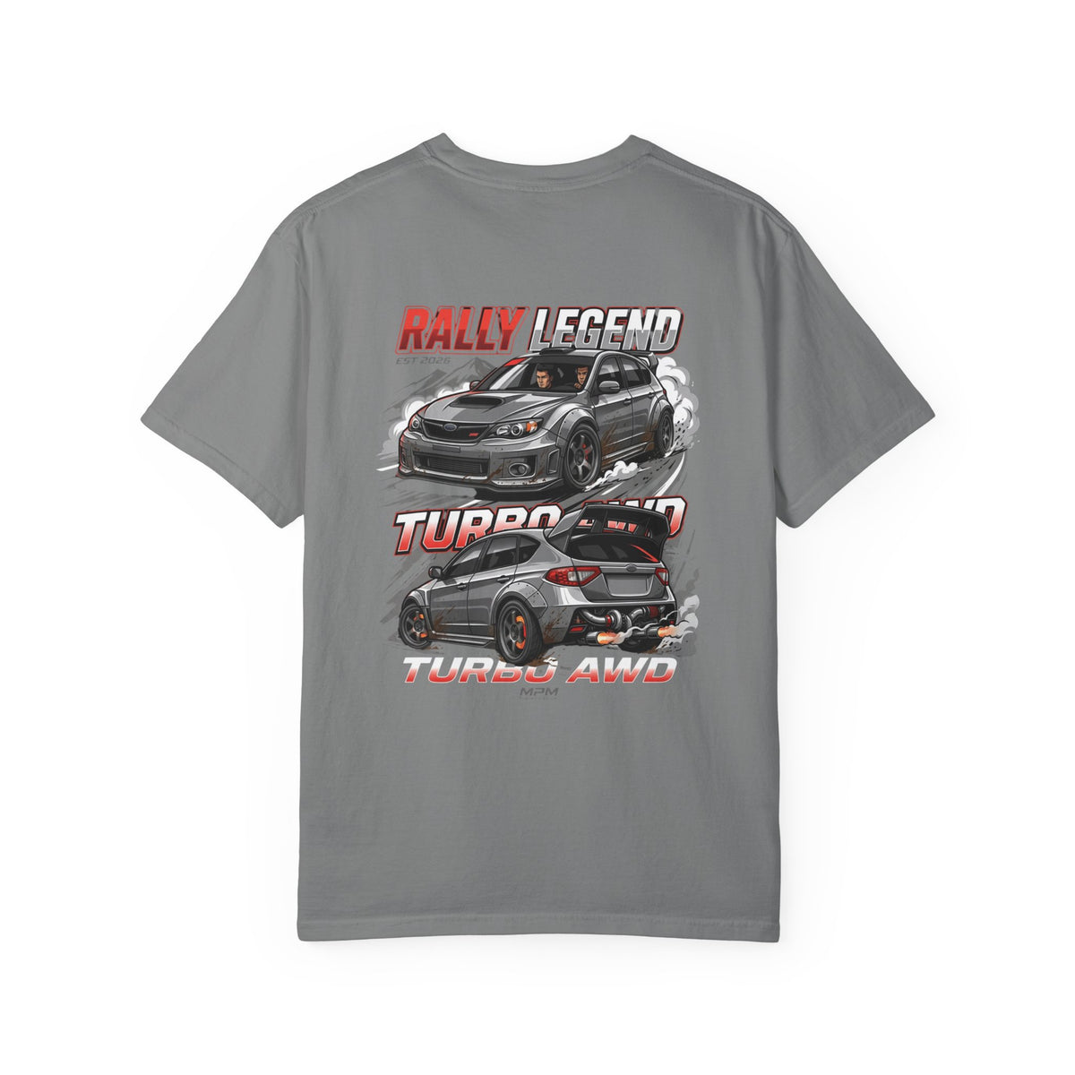 Rally Legend Turbo T-Shirt — Sporty AWD Car Graphic Tee | MPM Tuning Design