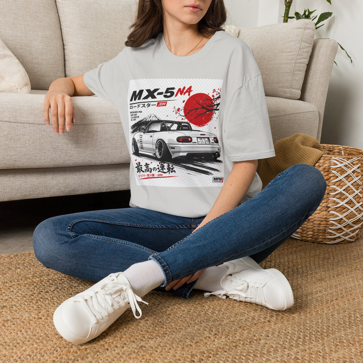 Mazda MX-5 NA Retro Racing T-Shirt — Japanese Sun Track Day Tee | MPM Tuning Design