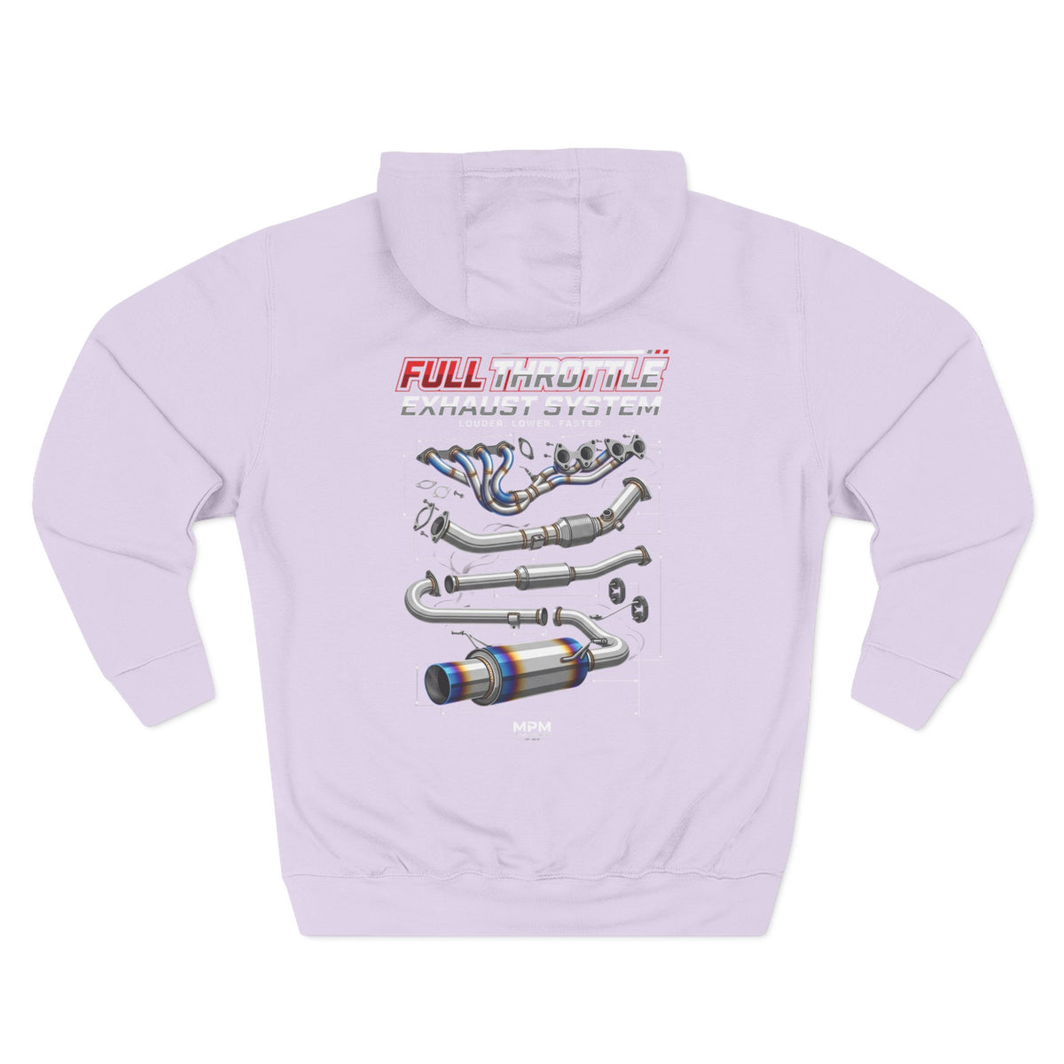Exhaust System Diagram Hoodie — Full Titanium Car Parts Fleece | MPM Tuning Design