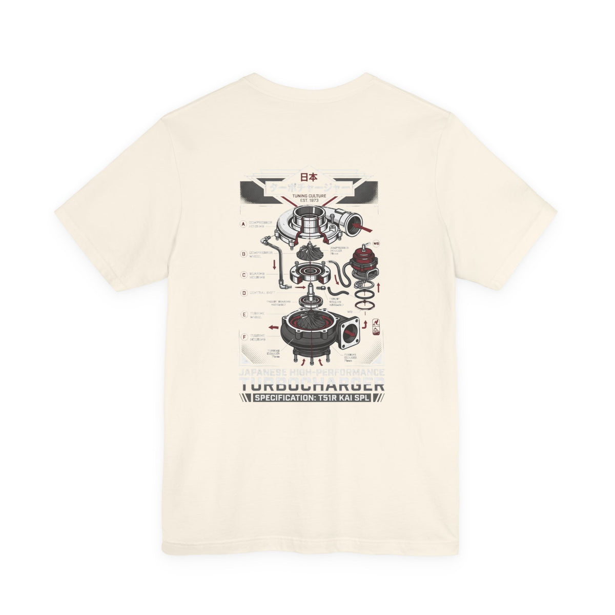 Turbocharger Diagram T-Shirt — Engine Blueprint Graphic Tee | MPM Tuning Design
