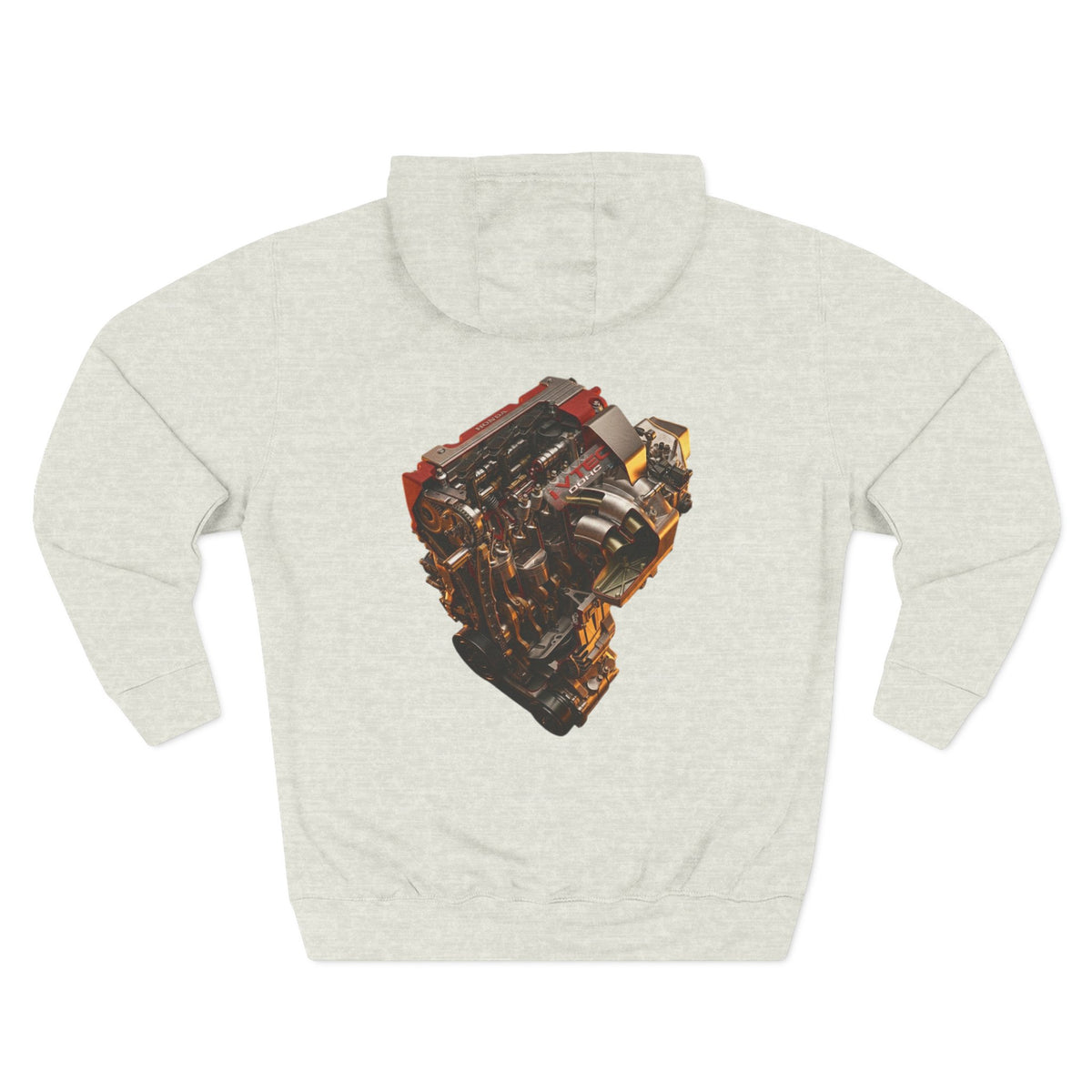 Engine Heart Hoodie — JDM Automotive Streetwear White Fleece | MPM Tuning Design