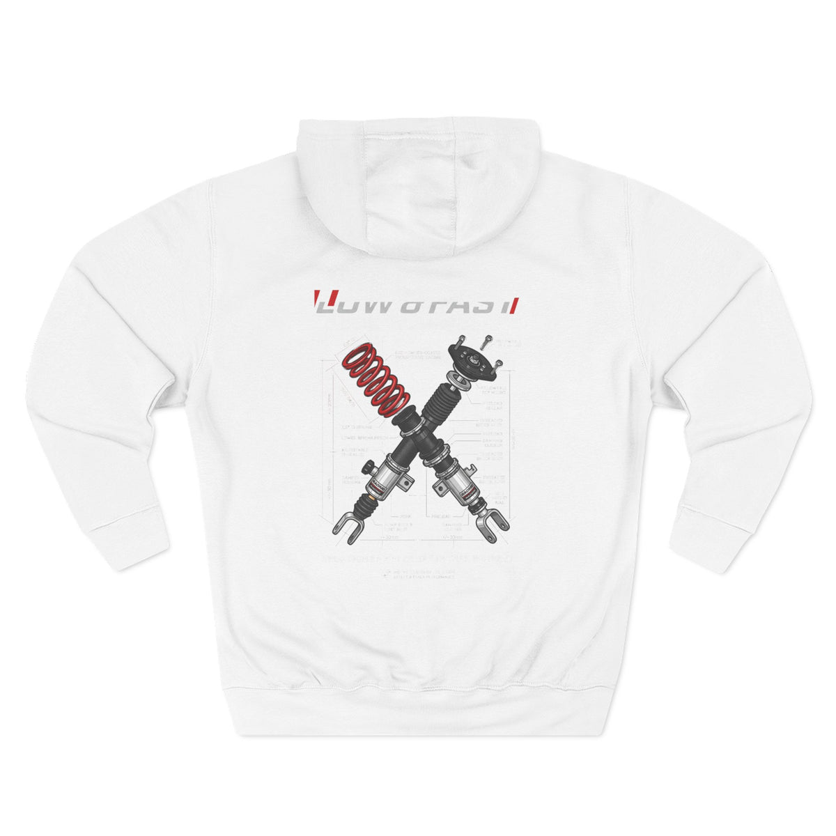 Auto Coil & Strut Hoodie — Racing Suspension Graphic Fleece | MPM Tuning Design
