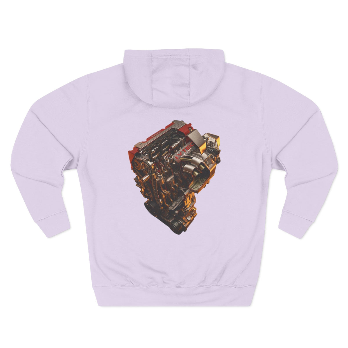 Engine Heart Hoodie — JDM Automotive Streetwear White Fleece | MPM Tuning Design