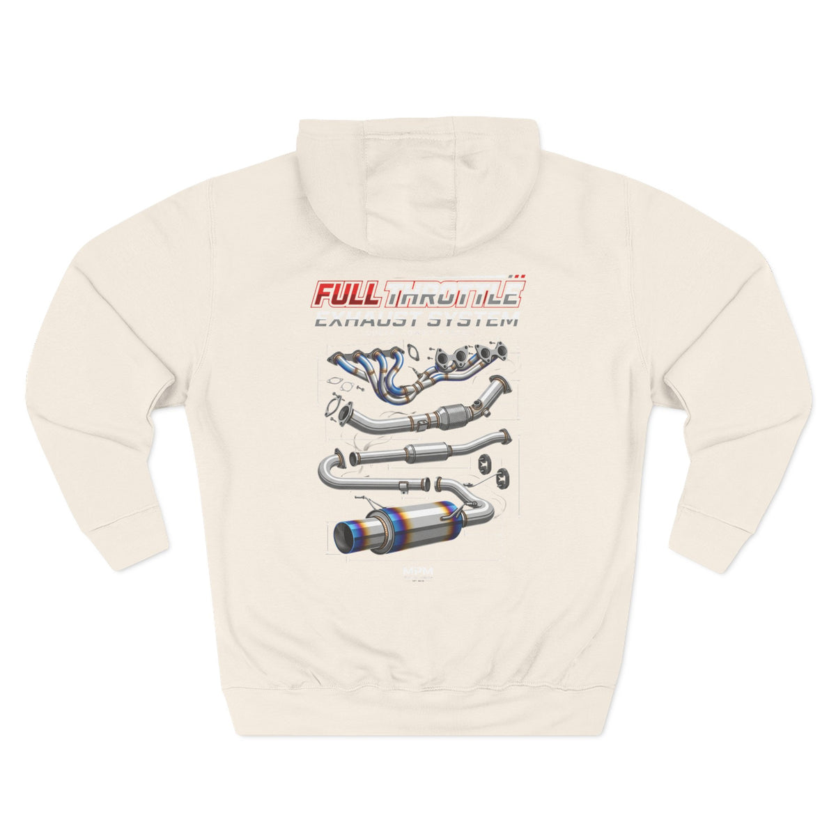 Exhaust System Diagram Hoodie — Full Titanium Car Parts Fleece | MPM Tuning Design