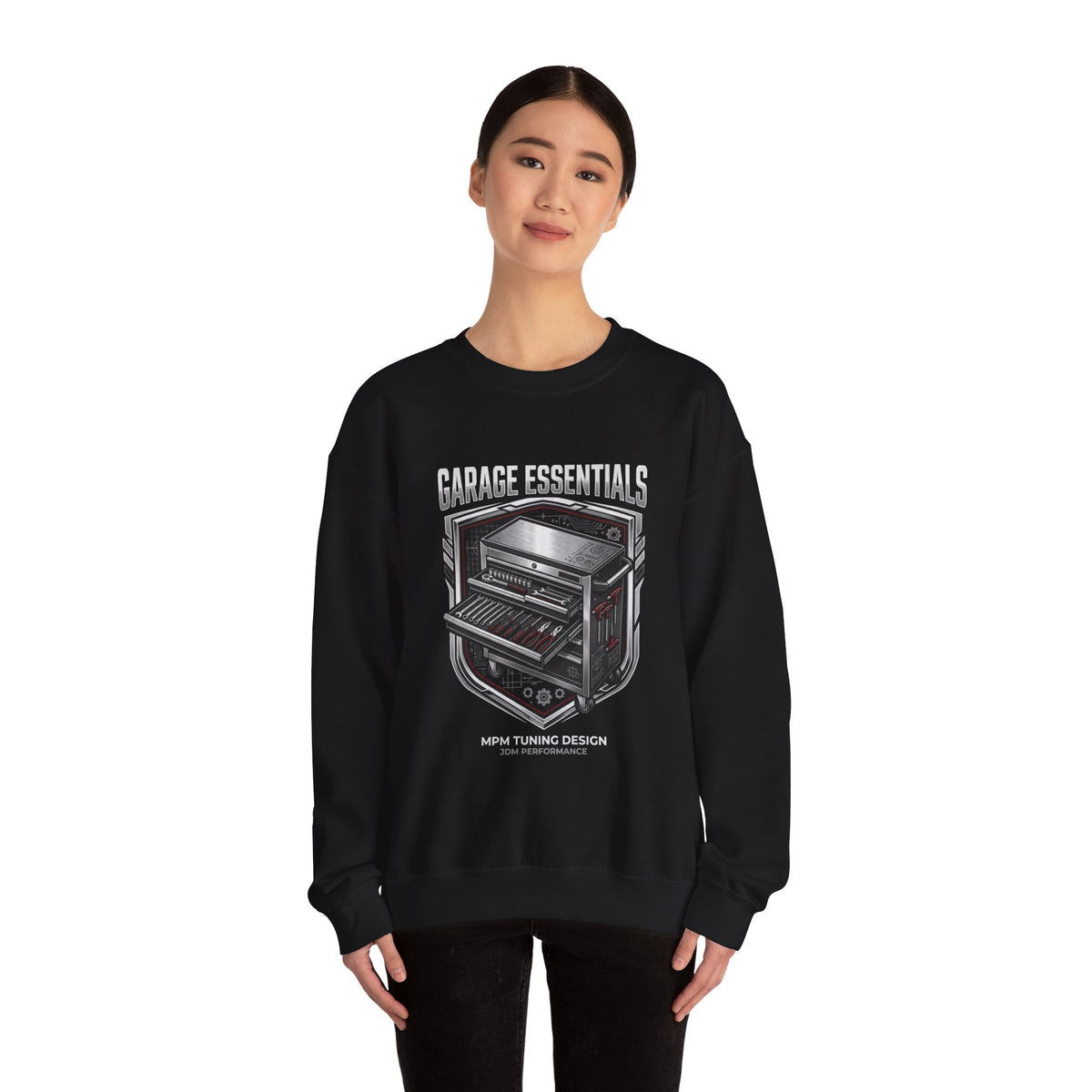 Garage Essentials Toolbox Crewneck Sweatshirt | MPM Tuning Design