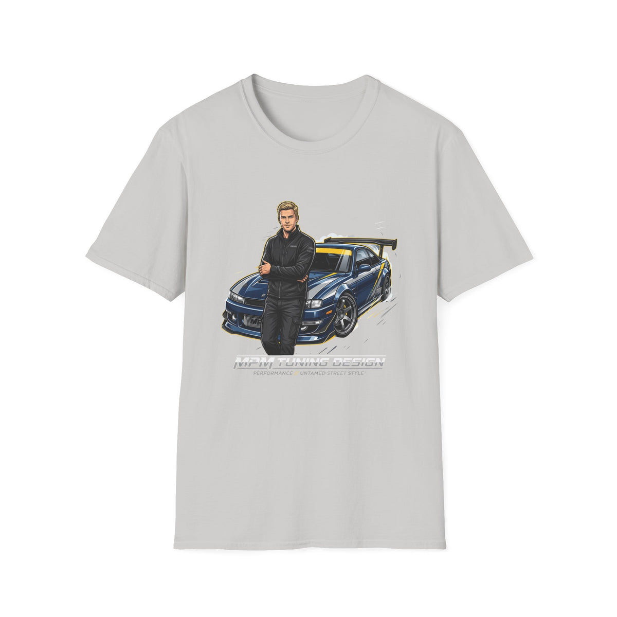 Racing Legend T-Shirt — Illustrated Driver with Performance Sports Car | MPM Tuning Design