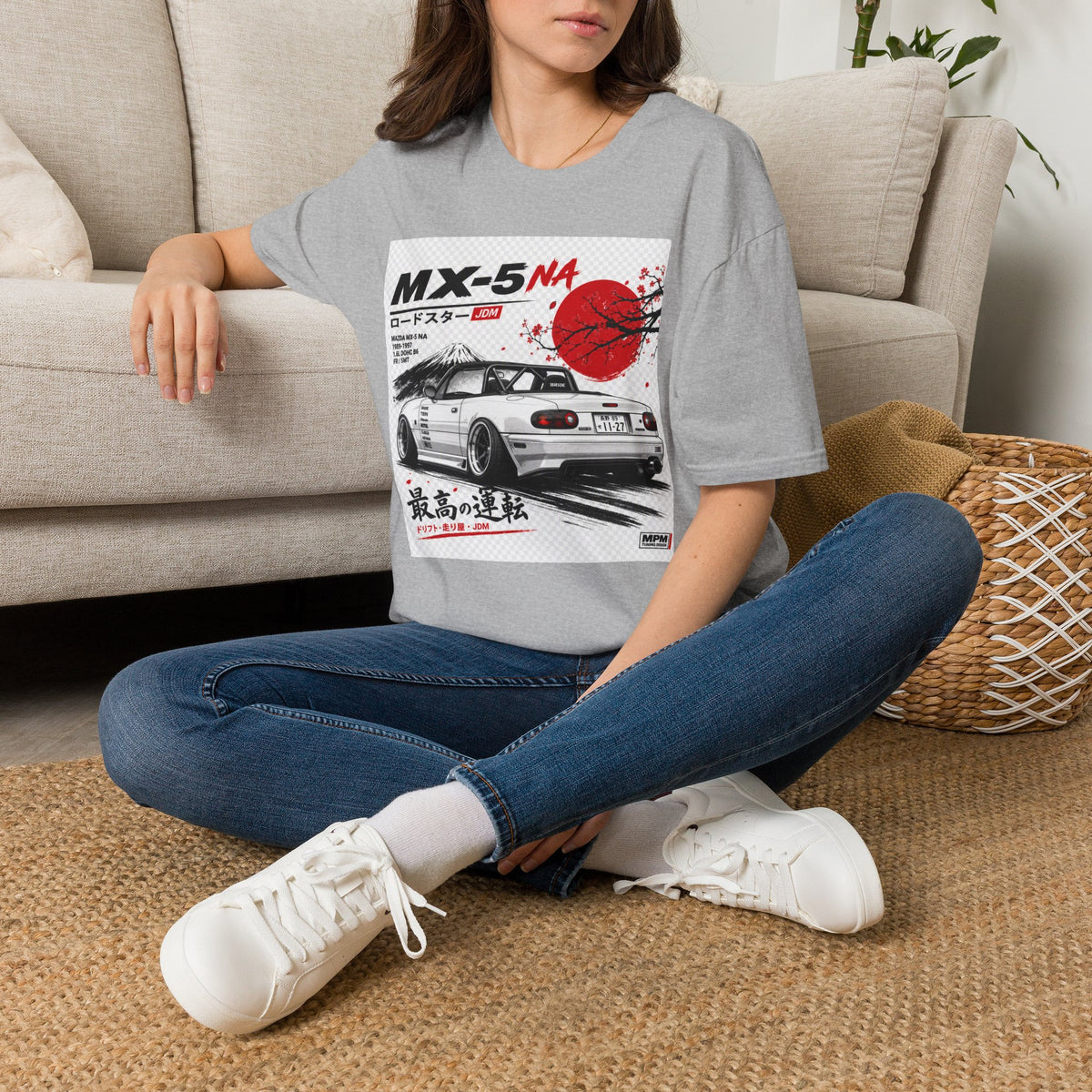 Mazda MX-5 NA Retro Racing T-Shirt — Japanese Sun Track Day Tee | MPM Tuning Design