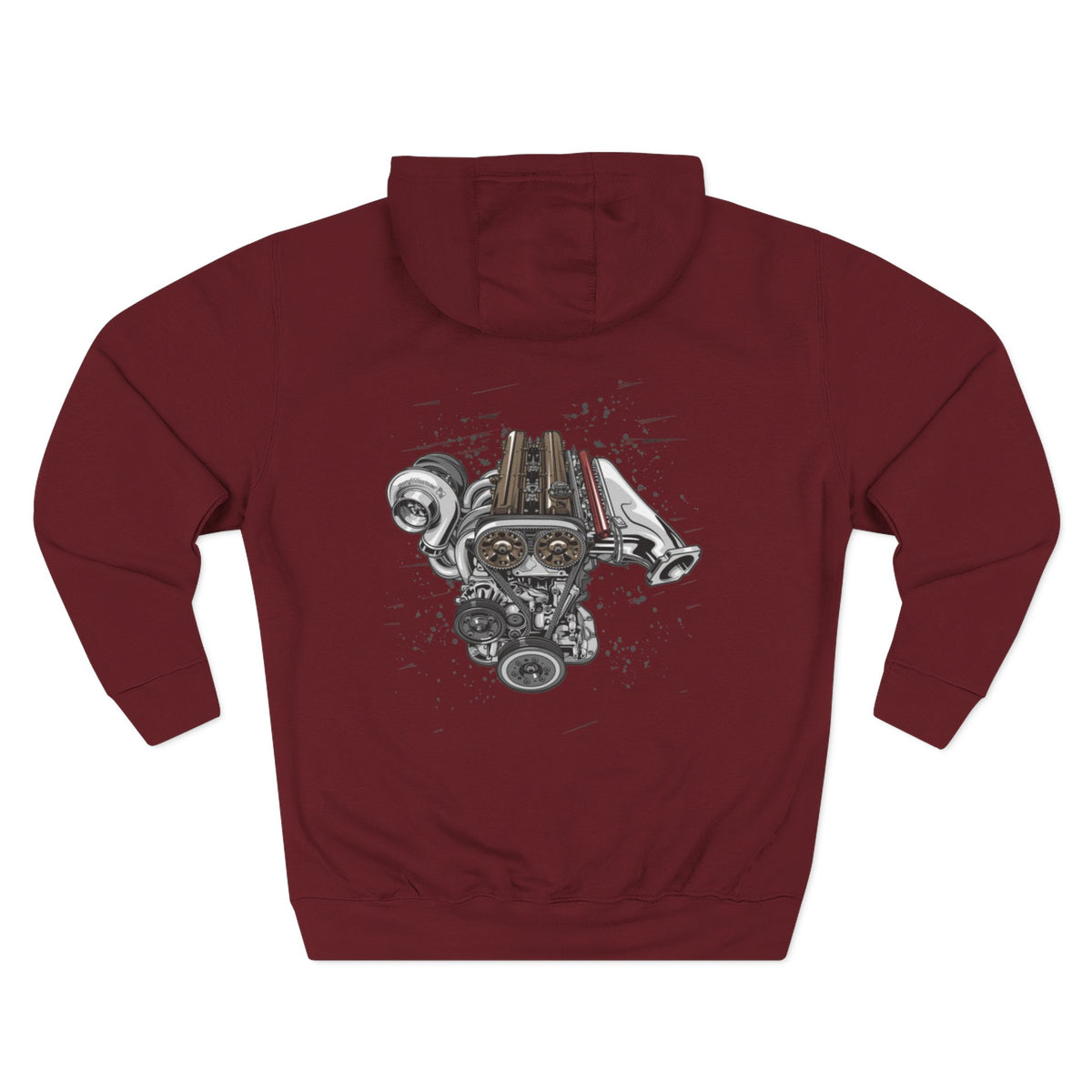 Engine Artwork Hoodie — V8 Motor Graphic Fleece Pullover | MPM Tuning Design
