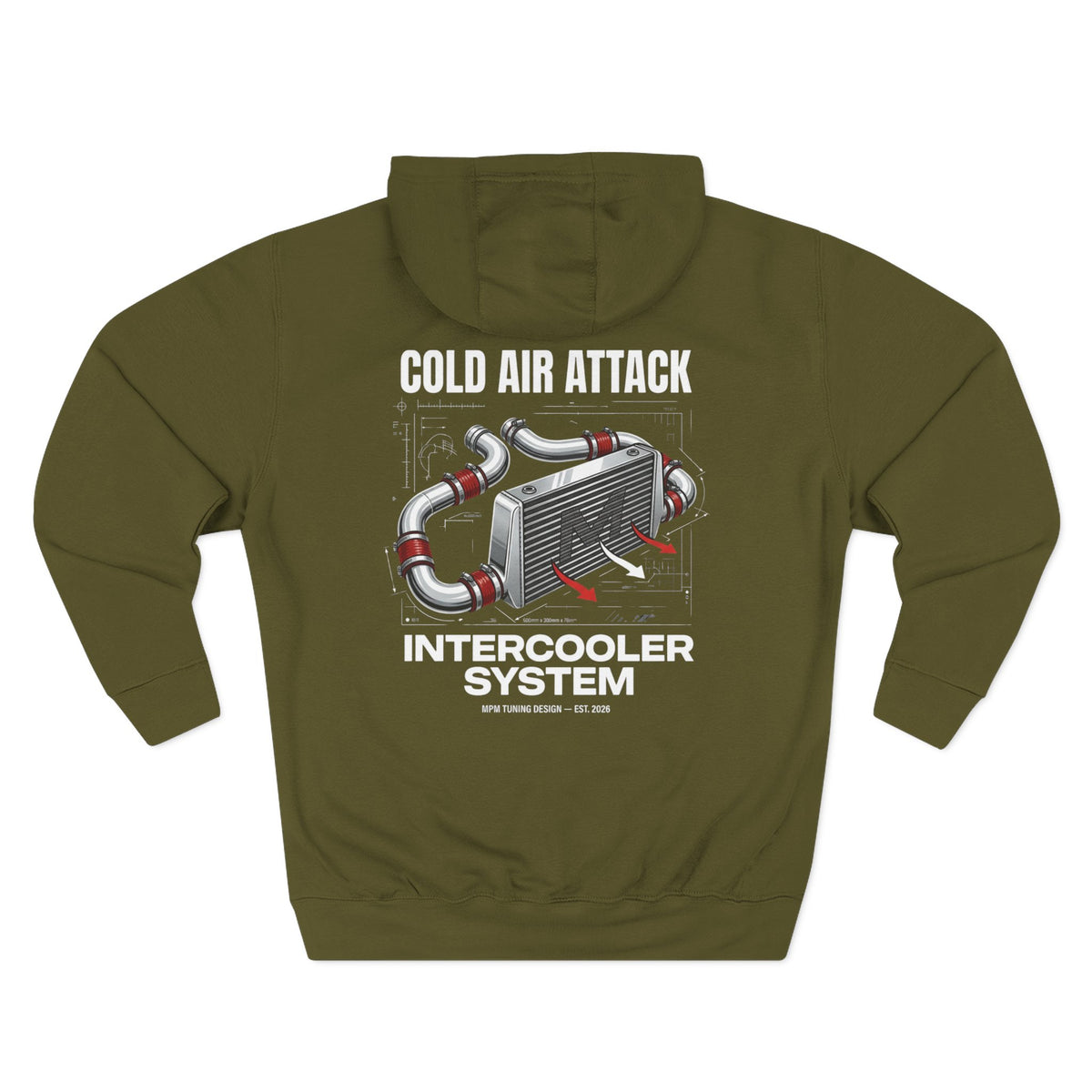 Cold Air Attack Hoodie — Intercooler Graphic JDM Fleece | MPM Tuning Design