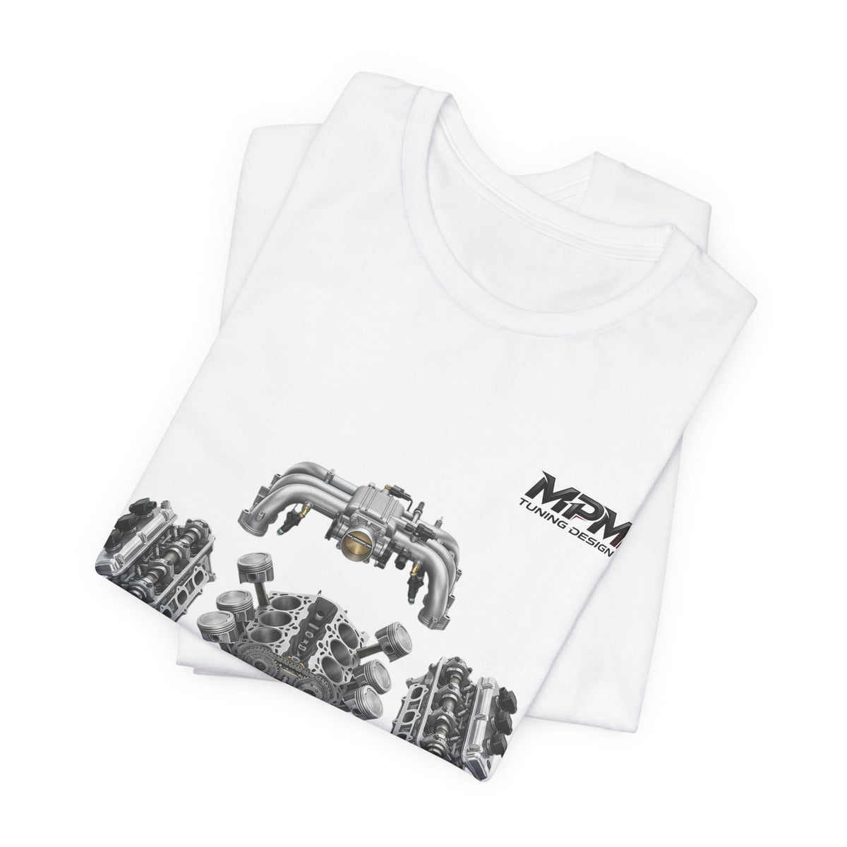 V8 Engine Blueprint Tee — Mechanical Diagram T-Shirt | MPM Tuning Design