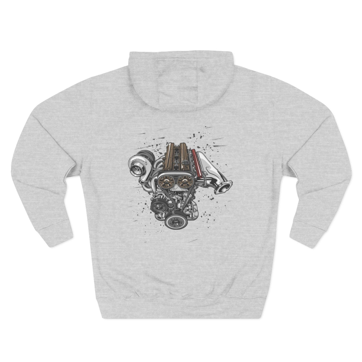 Engine Artwork Hoodie — V8 Motor Graphic Fleece Pullover | MPM Tuning Design