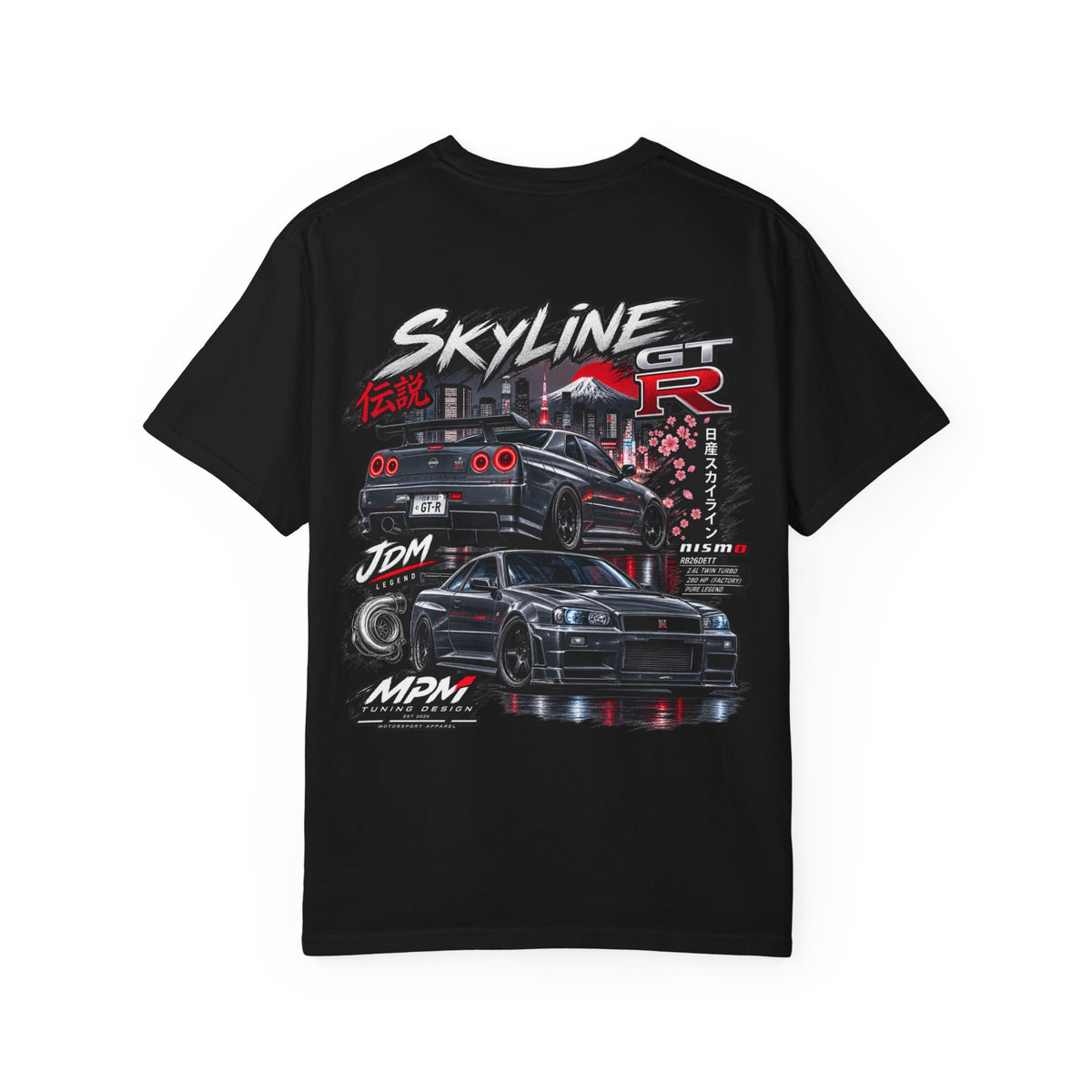 Nissan Skyline GT-R Graphic T-Shirt — JDM Racing Car Tee | MPM Tuning Design