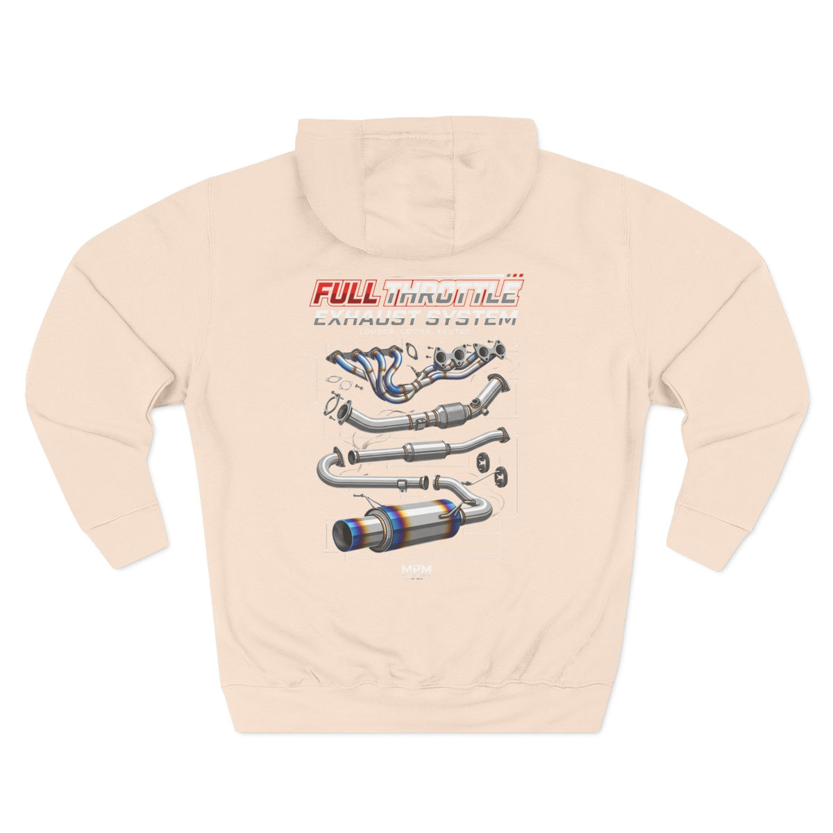 Exhaust System Diagram Hoodie — Full Titanium Car Parts Fleece | MPM Tuning Design