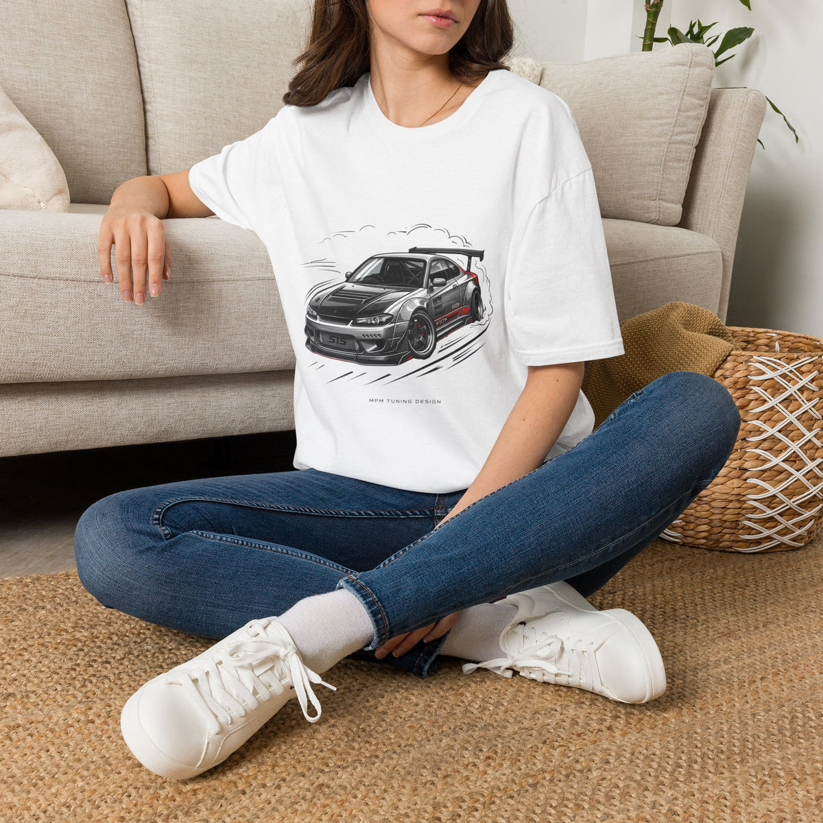 Car Drift T-Shirt — Black Sports Coupe Illustration Tee | MPM Tuning Design