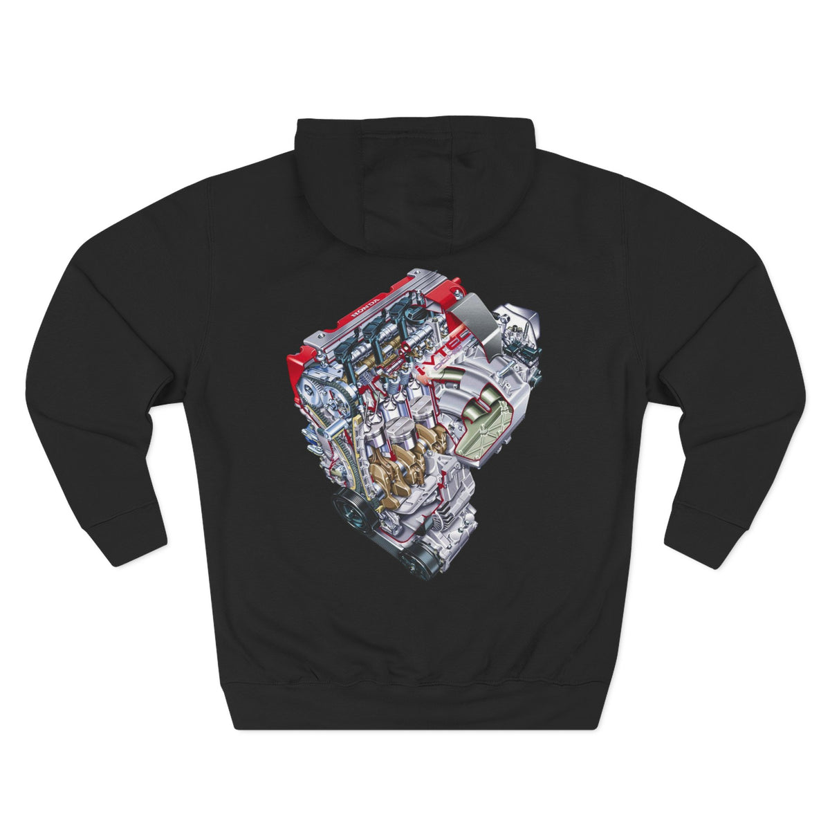 Engine Cutaway Diagram Hoodie — Automotive Illustration Fleece | MPM Tuning Design