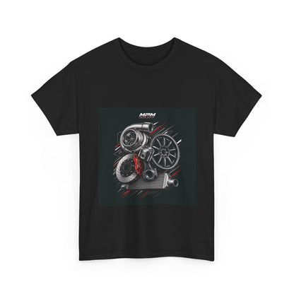 Turbo Engine Parts T-Shirt — Automotive Mechanics Racing Tee | MPM Tuning Design