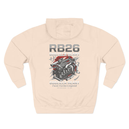 RB26 Engine Illustration Hoodie — JDM Racing Fleece Pullover | MPM Tuning Design