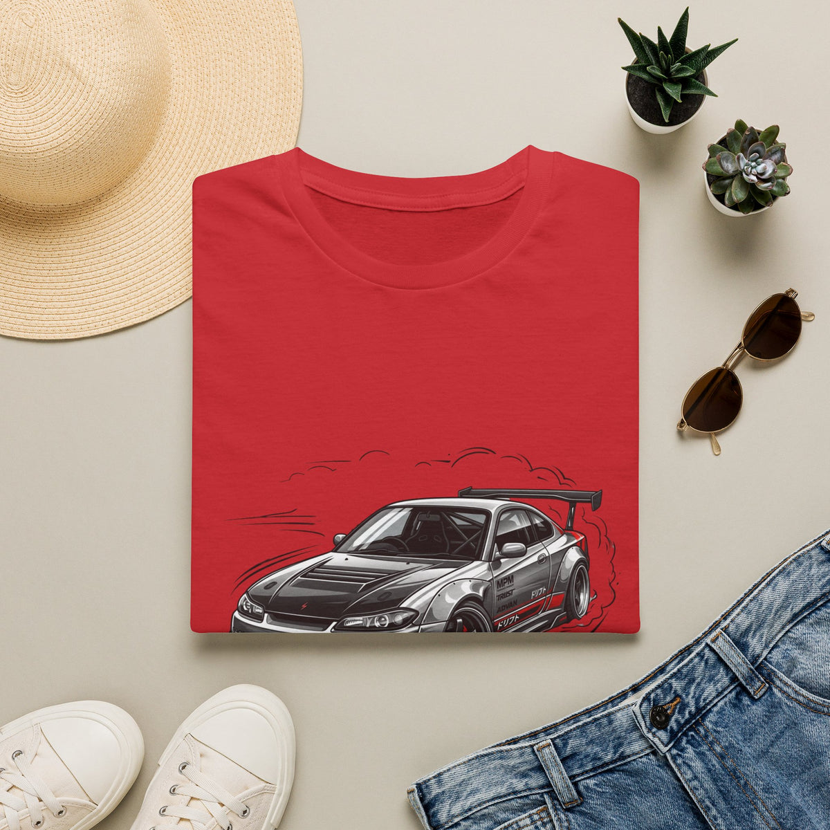 Car Drift T-Shirt — Black Sports Coupe Illustration Tee | MPM Tuning Design