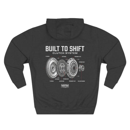 Built to Shift Hoodie — Clutch &amp; Flywheel Mechanic Graphic | MPM Tuning Design