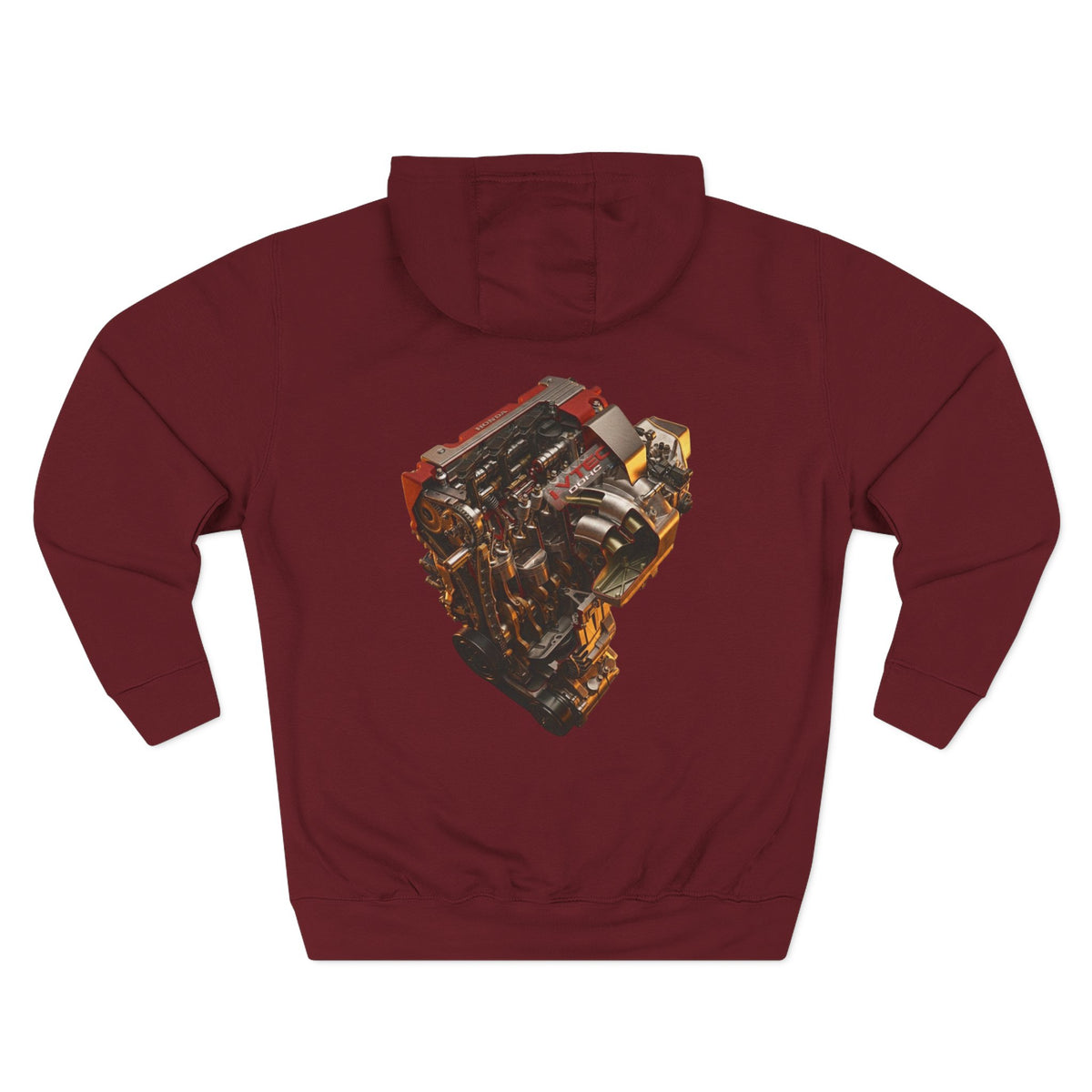 Engine Heart Hoodie — JDM Automotive Streetwear White Fleece | MPM Tuning Design