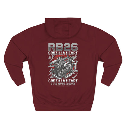 RB26 Engine Illustration Hoodie — JDM Racing Fleece Pullover | MPM Tuning Design