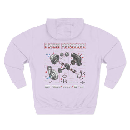 Boost Pressure Turbo Diagram Hoodie — JDM Fleece Pullover | MPM Tuning Design