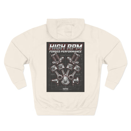 High RPM Hoodie — Forged Performance Engine Graphic Pullover | MPM Tuning Design