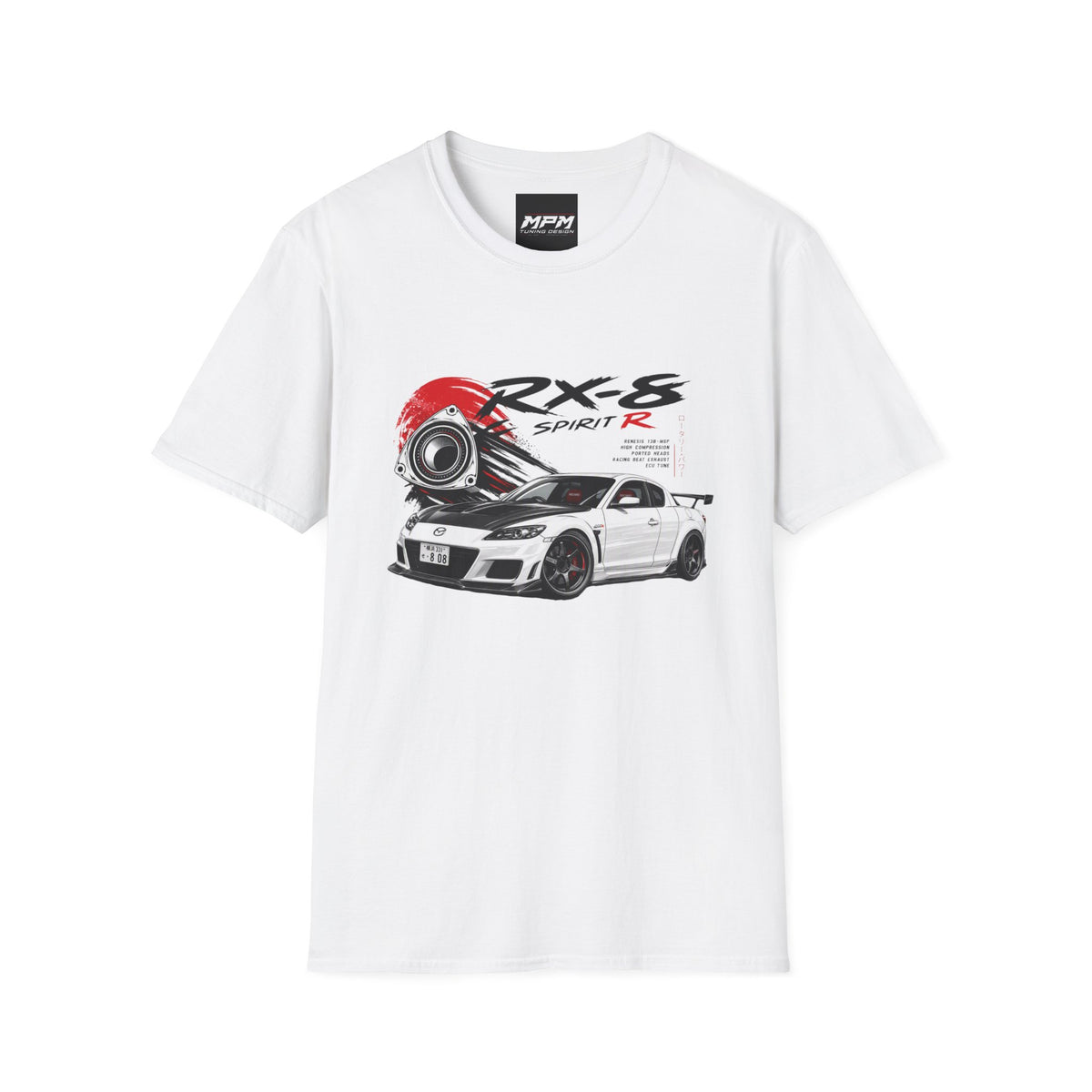 Mazda RX-8 Spirit R T-Shirt — Rotary Sports Car Graphic Tee | MPM Tuning Design