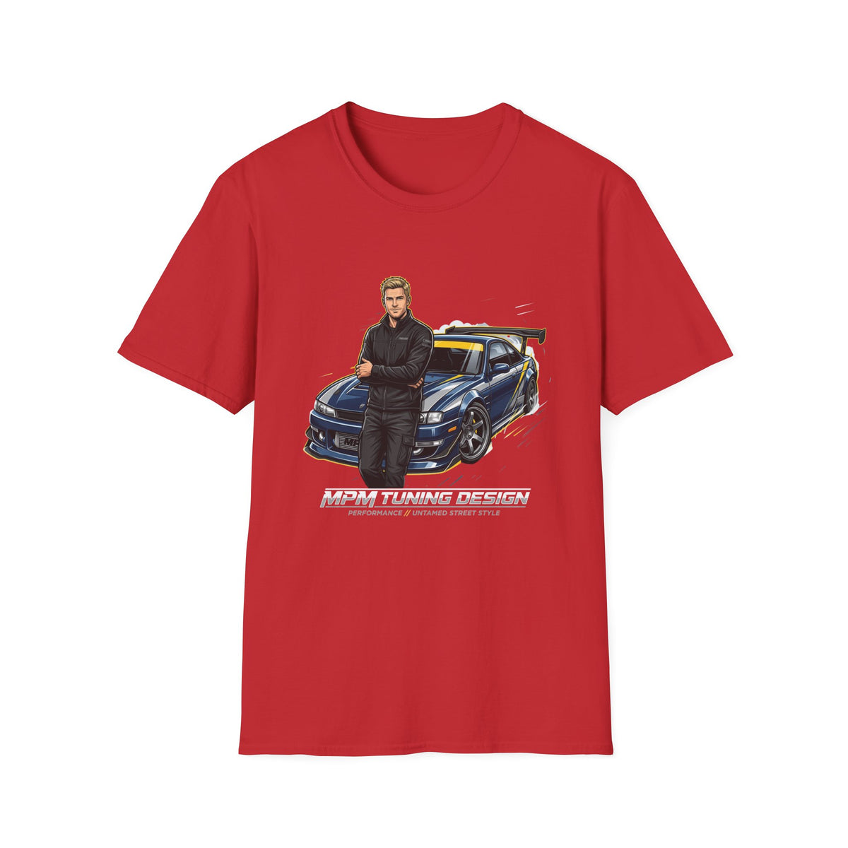 Racing Legend T-Shirt — Illustrated Driver with Performance Sports Car | MPM Tuning Design