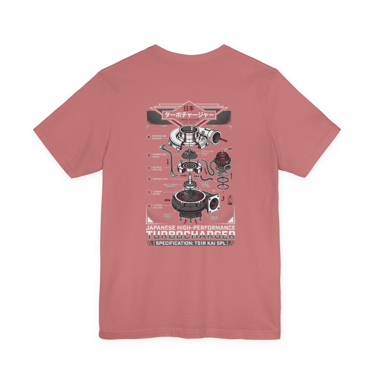 Turbocharger Diagram T-Shirt — Engine Blueprint Graphic Tee | MPM Tuning Design