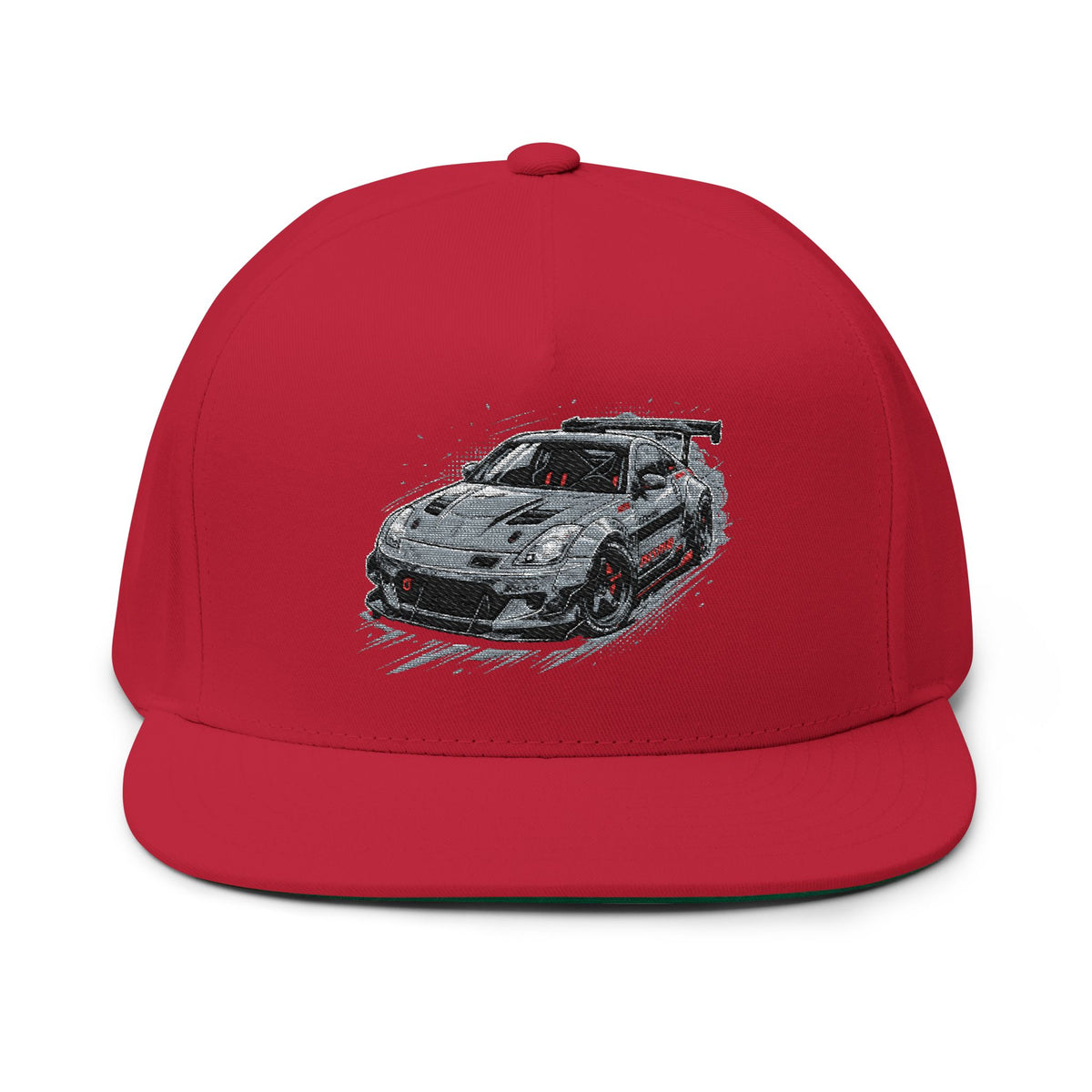 Racing Car Embroidered Flat Bill Cap — JDM Drift Snapback | MPM Tuning Design