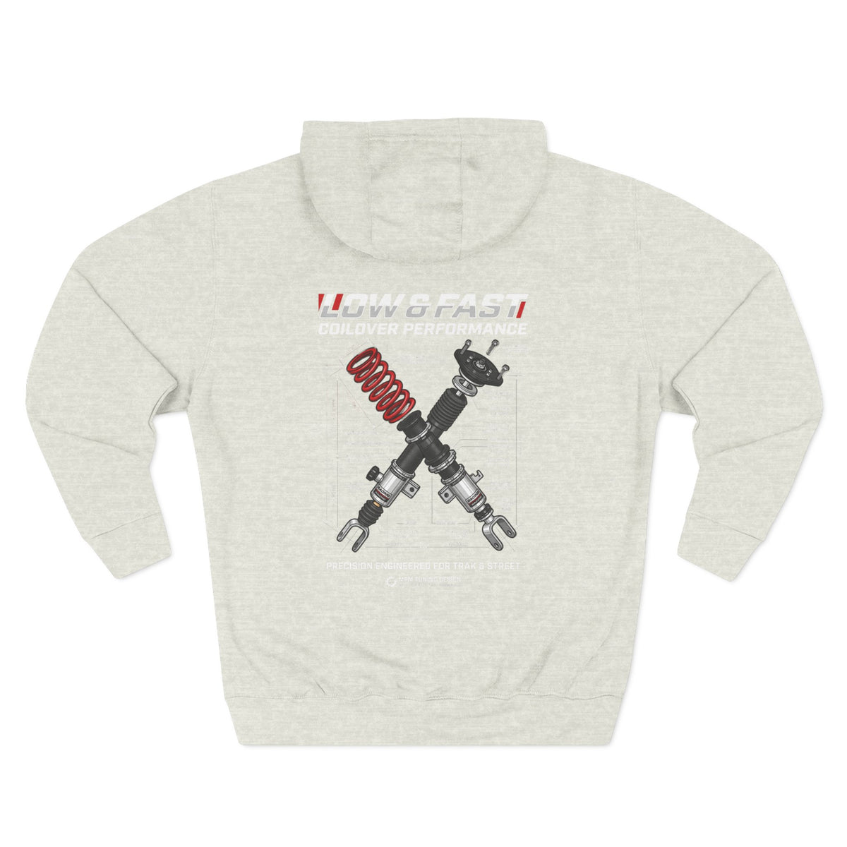 Auto Coil &amp; Strut Hoodie — Racing Suspension Graphic Fleece | MPM Tuning Design