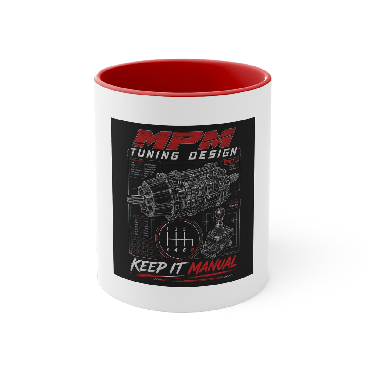 MPM Workshop Garage Coffee Mug — 11oz Red Interior Racing Accent Mug