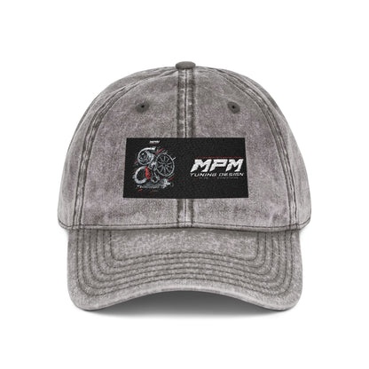 Vintage Embroidered Cap — Distressed Red Dad Hat with MPM Logo | MPM Tuning Design