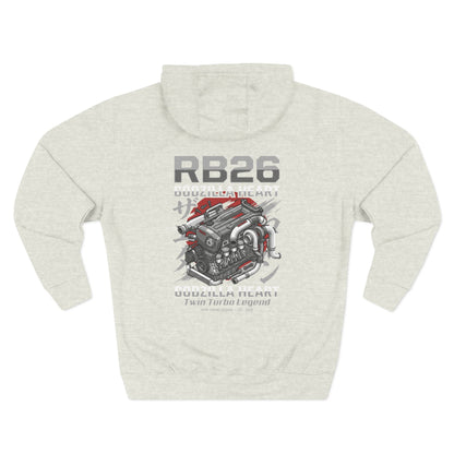 RB26 Engine Illustration Hoodie — JDM Racing Fleece Pullover | MPM Tuning Design