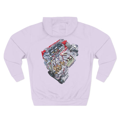 Engine Cutaway Diagram Hoodie — Automotive Illustration Fleece | MPM Tuning Design