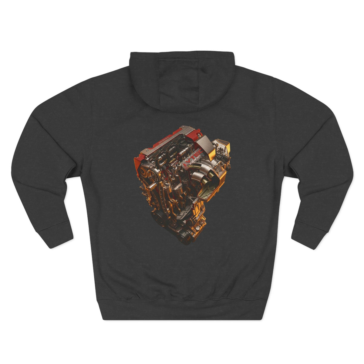 Engine Heart Hoodie — JDM Automotive Streetwear White Fleece | MPM Tuning Design