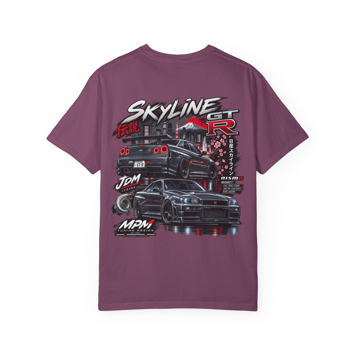 Nissan Skyline GT-R Graphic T-Shirt — JDM Racing Car Tee | MPM Tuning Design